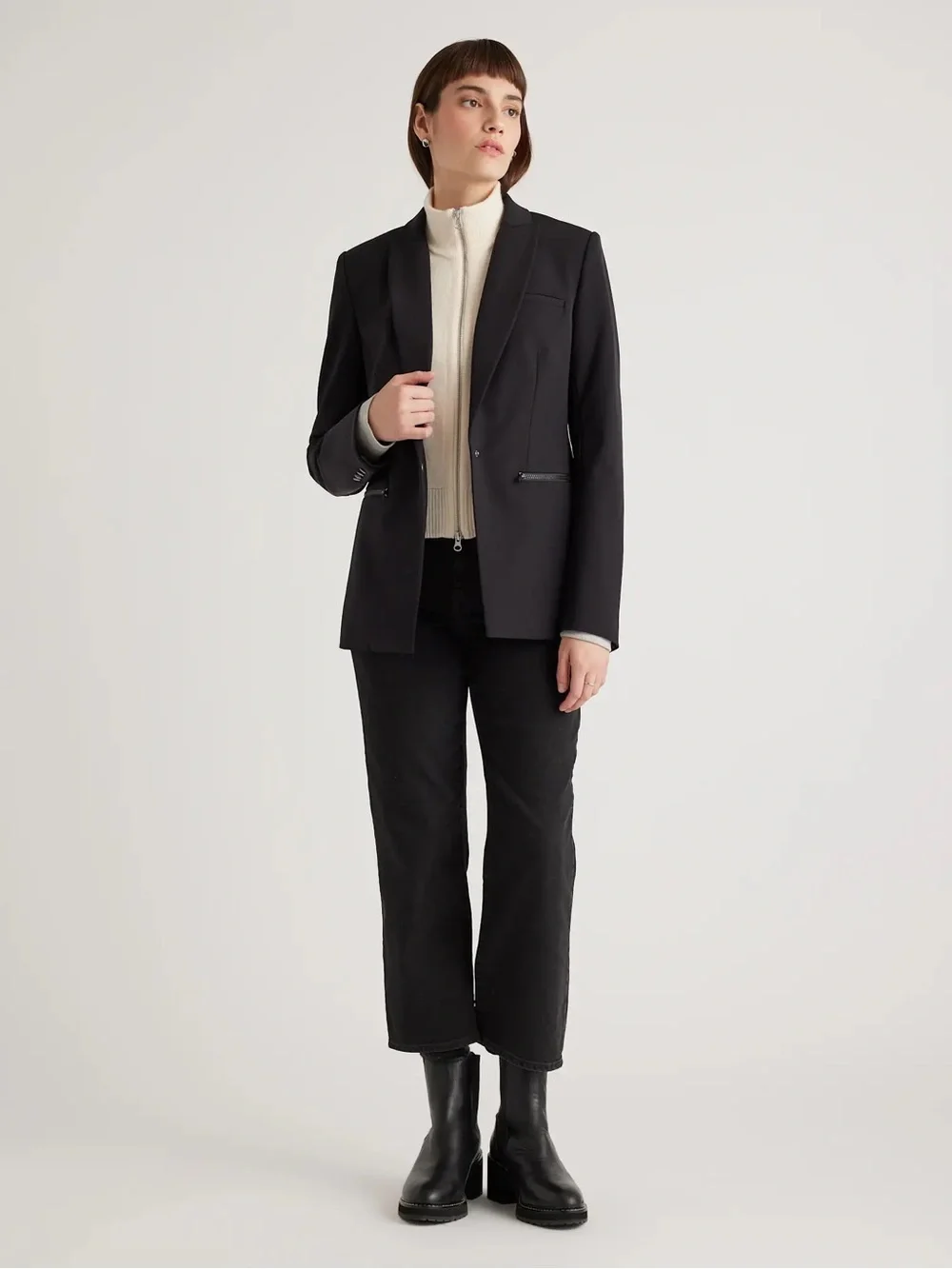 🆕 NWT Quince Cashmere Insert for Scuba Convertible Blazer Sz L/XL - Picture 9 of 9